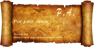 Purjusz Anna névjegykártya