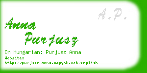 anna purjusz business card